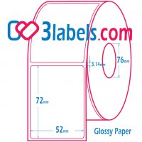 3labels гланцови бели етикети от PP (полипропилен) супер премиум за инкджет (inkjet) печат 52х72 мм, снимка 1 - Консумативи за принтери - 39755344