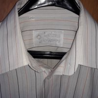 Мъжка риза дълъг ръкав Lobus Giovanni бяла с цветни райета 41/42, снимка 3 - Ризи - 29163259
