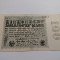 Райх банкнота - Германия - 100 Милиона марки / 1923 година - 17975, снимка 1 - Нумизматика и бонистика - 31029687