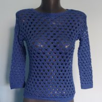 Дантелена блуза с дълъг ръкав "Sisley"® / унисайз , снимка 2 - Блузи с дълъг ръкав и пуловери - 42558926