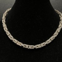 Сребърен синджир Byzantine chain кралска оплетка, снимка 1 - Колиета, медальони, синджири - 44420819