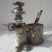 От болтове и гайки - Моливник фигура от метални части човек готвач, снимка 9 - Статуетки - 28959814