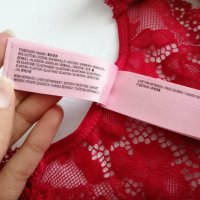 Hunkemöller дамско дантелено бюстие/сутиен в червен цвят р-р XS-S, снимка 7 - Бельо - 40637874