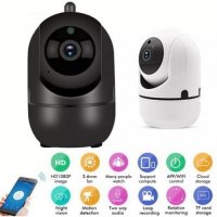 + 64GB карта ИНТЕЛИГЕНТНА WIFI IP КАМЕРА ВЪРТЯЩА СЕ 360° FULL HD С НОЩНО ВИЖДАНЕ, снимка 2 - Камери - 39455498