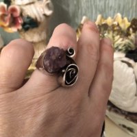 Авторски сребърен пръстен с аметистова друза, снимка 2 - Пръстени - 36937940