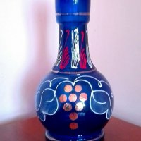Наргиле ваза от кобалтово стъкло, снимка 2 - Вази - 34354212