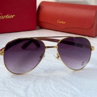 Cartier висок клас мъжки слънчеви очила авиатор с дървени дръжки, снимка 2 - Слънчеви и диоптрични очила - 42814235