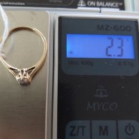 Дамски златен 375 проба пръстен с брилянт 0.25 карата-диамант, снимка 10 - Пръстени - 35474595