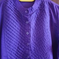 лилава дълга риза/ туника с къс ръкав , снимка 3 - Ризи - 29497695