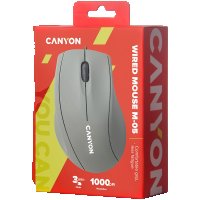Мишка USB Оптична CANYON CNE-CMS05DG 1000DPI 3btns Тъмносива с ергономичен дизайн, снимка 4 - Клавиатури и мишки - 36641701
