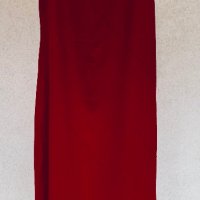 Тъмночервена дълга рокля лен, снимка 1 - Рокли - 44279330