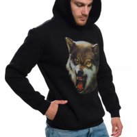 Нов мъжки суичър с дигитален печат Зъбат вълк, Серия вълци, снимка 9 - Суичъри - 27793480