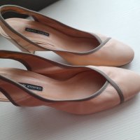 Елегантни обувки в бледо розова пудра, изключително мека естествена кожа., снимка 2 - Дамски обувки на ток - 36752432