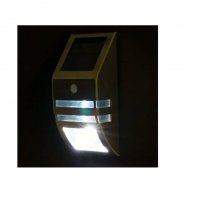 Соларна лампа , Сензор, 7.5 x 5 x 17 cm, сив, снимка 2 - Външни лампи - 32144229