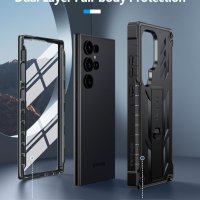 Калъф FNTCASE за Samsung Galaxy S24-Ultra, удароустойчив, с военна защита срещу падане, черен, снимка 5 - Калъфи, кейсове - 44207339