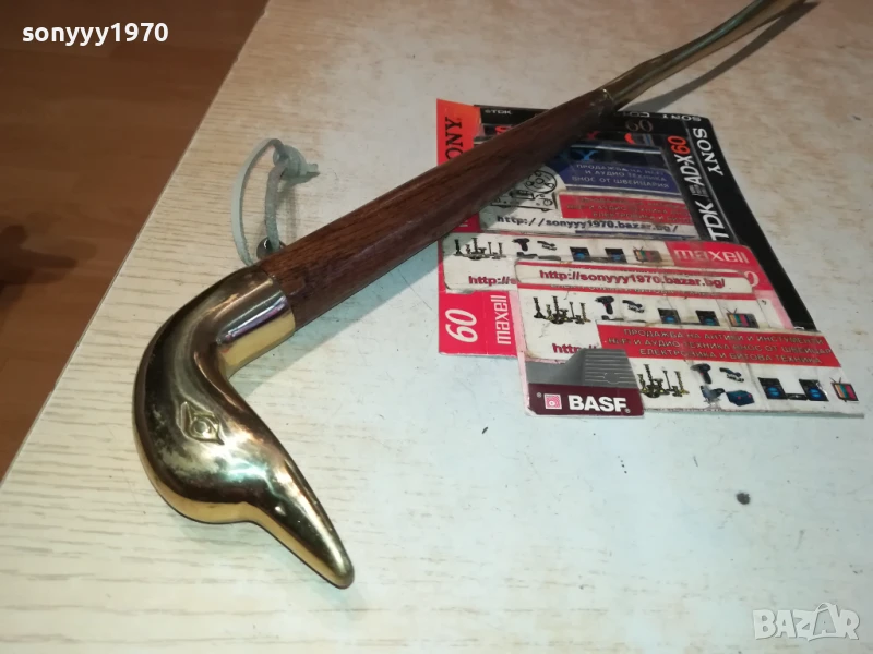 ЛЕБЕД-ОБУВАЛКА-МЕД/МЕСИНГ/ДЪРВО-55СМ МАСИВНА ВНОС SWISS 0208252014LCHERY, снимка 1