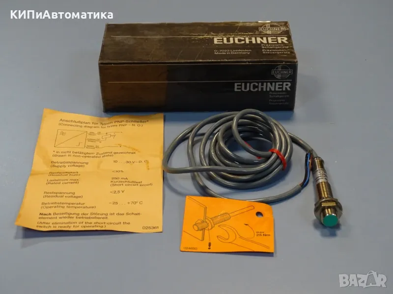 Индуктивен датчик EUCHNER EGT 12X02AP024 Inductive proximity switch 10-30VDC, снимка 1