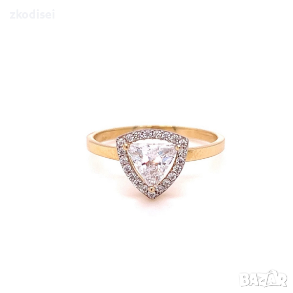 Златен дамски пръстен 2,08гр. размер:56 14кр. проба:585 модел:21986-5, снимка 1