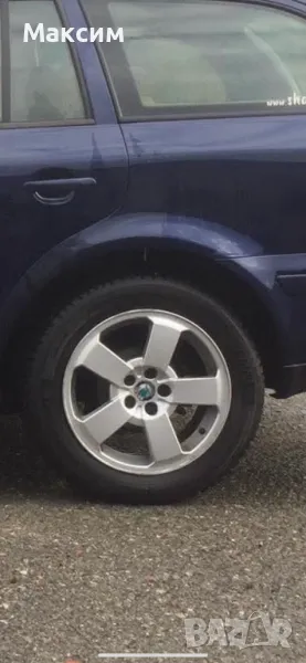 Джанти 5х100 6 1 /2 jx16 h2 et 42 алуминиеви свалени от шкода октавия 2000г, снимка 1