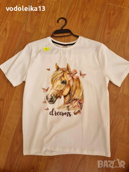 нова бяла тениска с конче, снимка 1