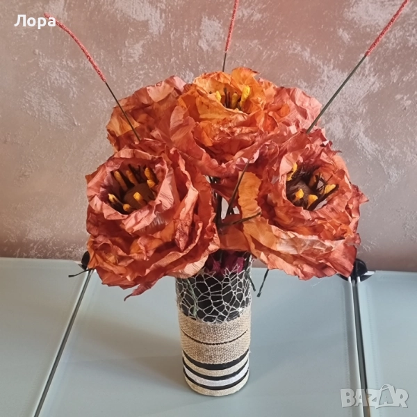 Стъклена ваза „Есенна магия“ от арт ателие Lollipop, снимка 1