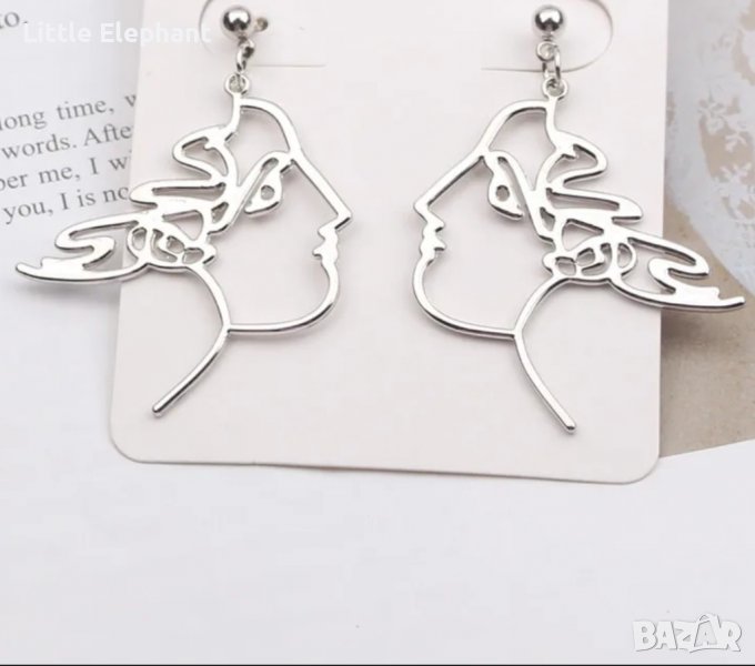 New trend abstract faces,висящи обеци женски лица/нови, снимка 1