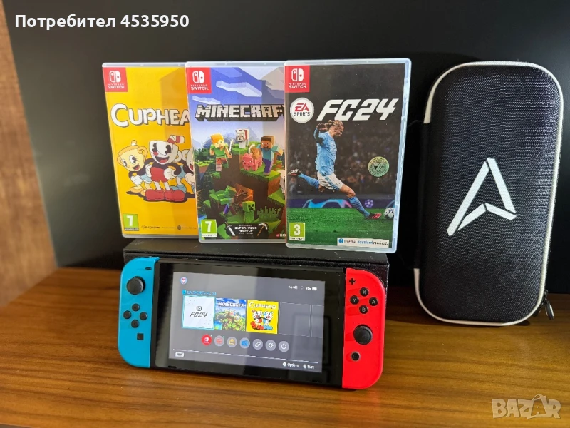 Nintendo Switch в отлично състояние + 3 игри + аксесоари, снимка 1