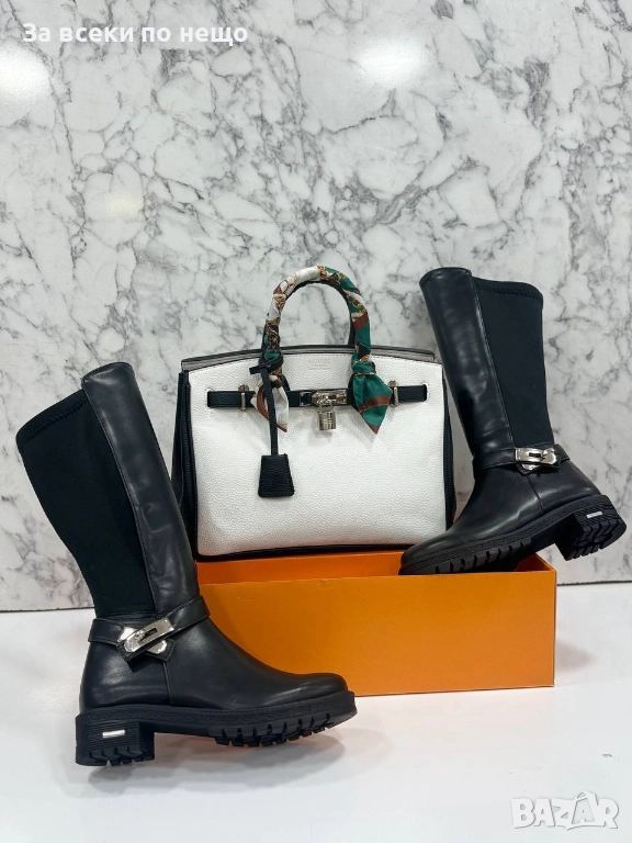 Hermes Дамски Черни Зимни Ботуши Хермес Код SK220, снимка 1