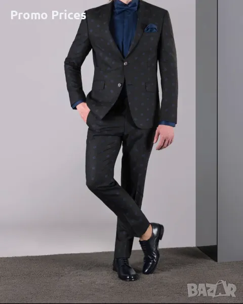 Черен костюм SLIM FIT CARDUCCI, снимка 1
