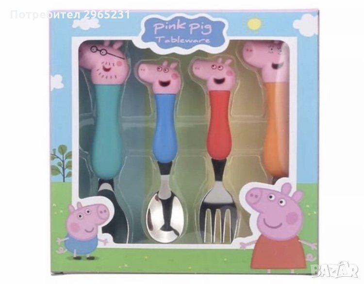 Детски прибори за хранене на Пепа пиг, снимка 1