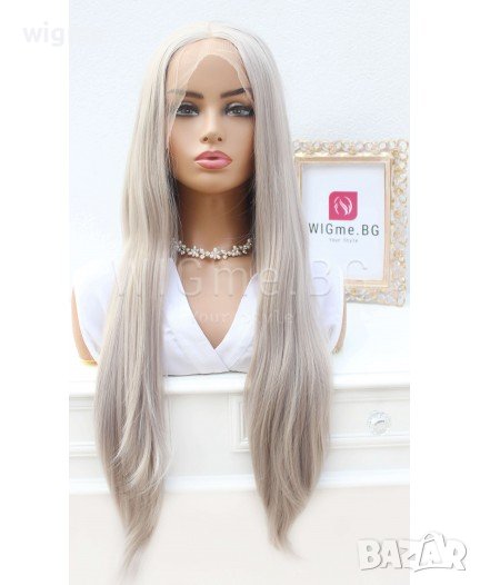 НОВА дълга права пепелно руса лейс-фронт перука Белла- ОТЛИЧНО КАЧЕСТВО!, снимка 1