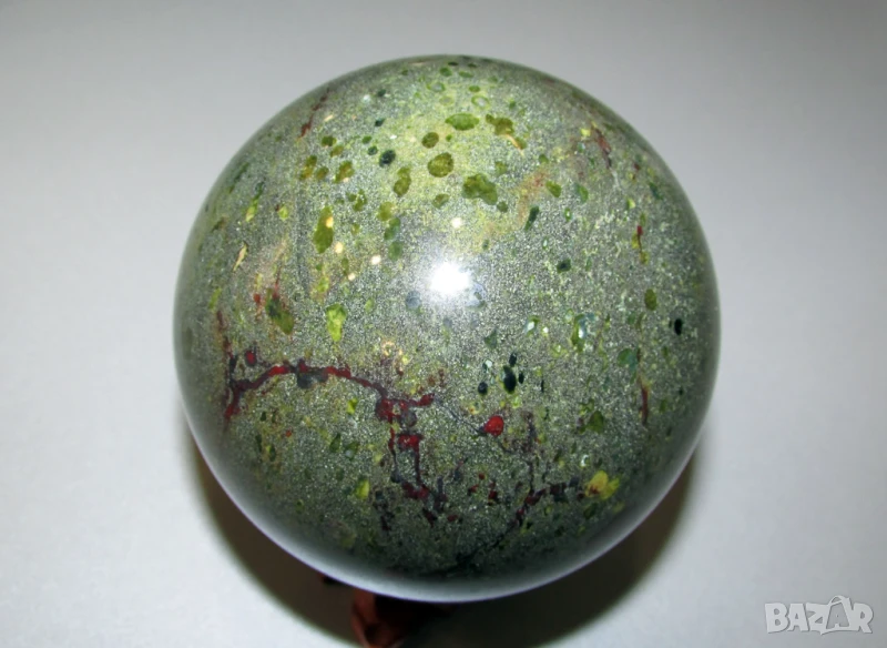 Сфера от ахат гущерова кожа  1355гр. подходяща за подарък, йога, медитация , снимка 1