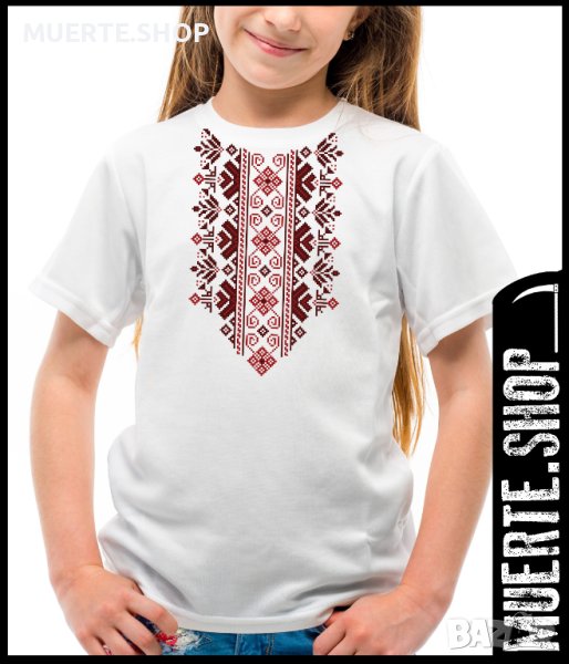 Детска тениска с щампа шевица и народни мотиви, снимка 1
