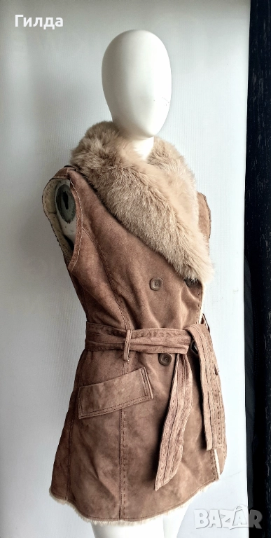 Oakwood елек естествена кожа с косъм S, снимка 1