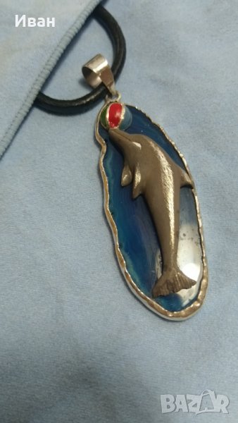 Сребърна висулка делфин, снимка 1