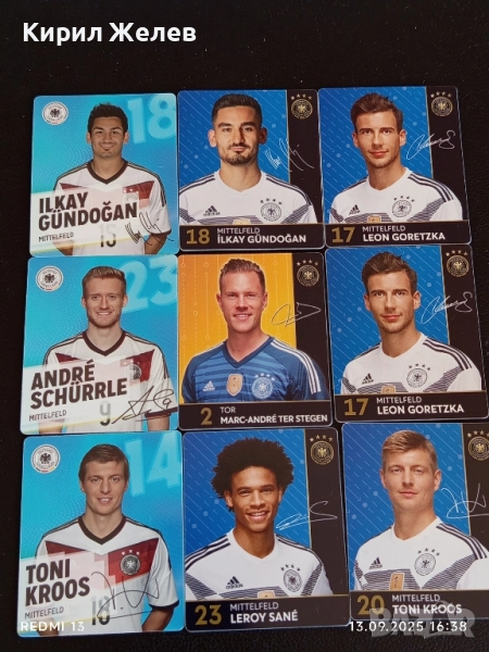 Колекционерски картички на футболисти ИЛКАИ ГЮНДОГАН,МАРК АНДРЕ ТЕР СТЕГЕН,ЛИОН ГОРЕТЗКА 51011, снимка 1