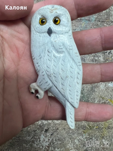 Сова дървена висулка , снимка 1