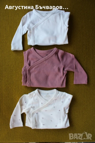 Комплект от 3бр. бодита с прехвърляне H&M/размер 62 , снимка 1