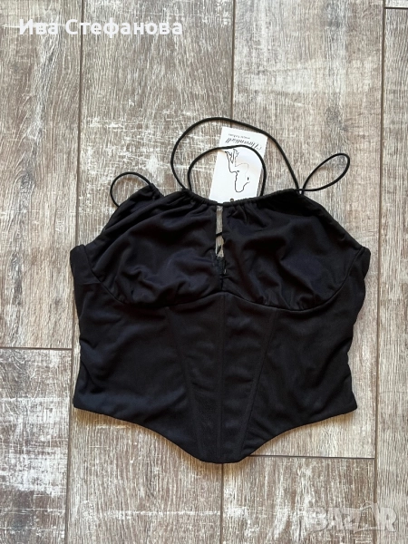 Нов с етикета  черен парти официален топ бюстие тип корсет , снимка 1