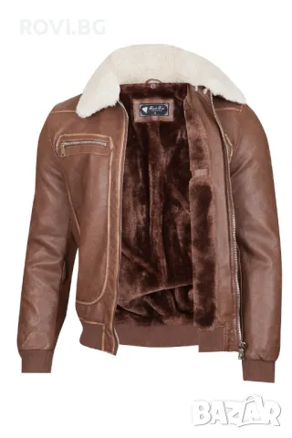 Мъжко зимно кожено яке – 3471, снимка 6 - Якета - 47473014