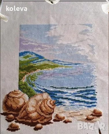 Ръчно изработен гоблен – „Морски бряг с раковини“