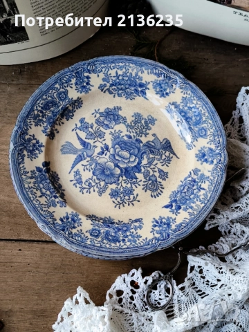 Чинии Gustavsberg „Fasan“ 1880–1925 г, снимка 3 - Антикварни и старинни предмети - 52562525