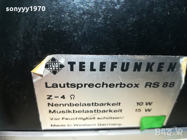 Telefunken rs 88-тонколони-2бр-внос швеицария 25х20х11см, снимка 9 - Тонколони - 30095933