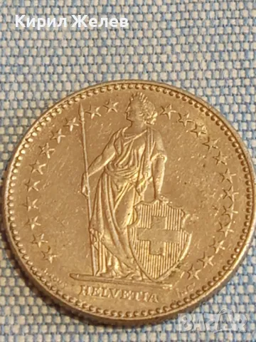 Две монети 2 франка 1987г. Швейцария - 1 Дойче марка 1956г. ГДР редки за КОЛЕКЦИЯ 47575, снимка 3 - Нумизматика и бонистика - 48627562