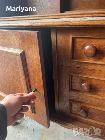 Масивен антик Скрин / Витрина / Шкаф, снимка 8 - Секции и витрини - 50005727