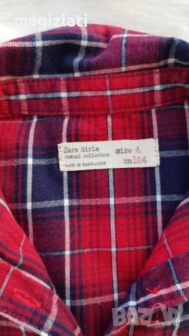 Карирана риза ZARA  3-4 години, снимка 2 - Детски ризи - 37883573
