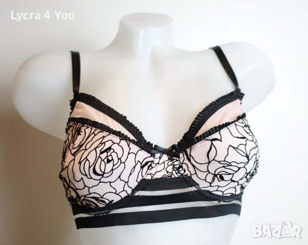 Coquette 75B размер сутиен в черно и бежаво, снимка 3 - Бельо - 36676839