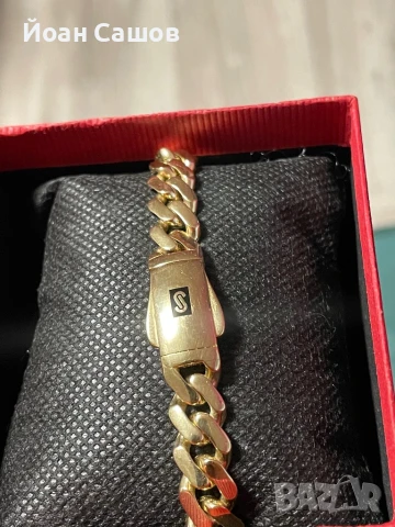 Мъжка златна гривна Monaco Chain , снимка 2 - Гривни - 50539757