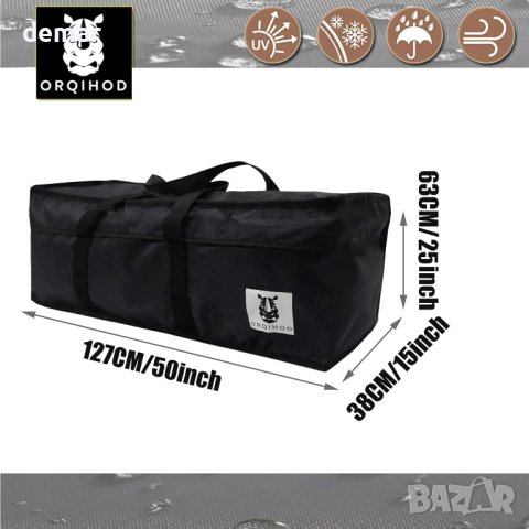 Orqihod Външна чанта за съхранение, Водоустойчива с цип, 127CM, черна, снимка 2 - Други - 42447450