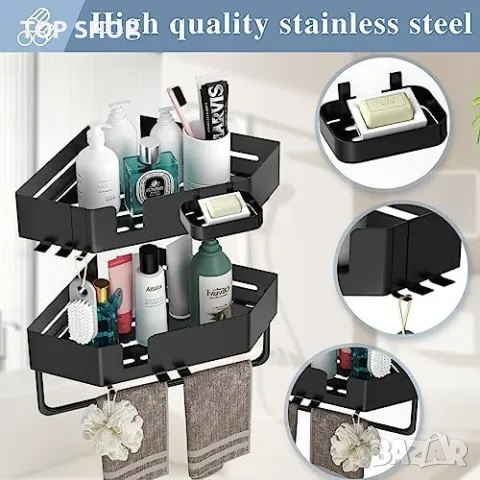 Нови 2 броя ъглови Рафтове за съхранение в баня кухня Органайзер, снимка 4 - Други стоки за дома - 49567189